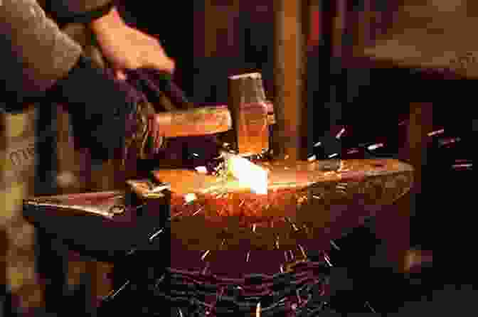 A Blacksmith Hammering A Piece Of Hot Metal On An Anvil Blacksmithing For Beginners: The Definitive Guide To Blacksmithing For Beginners