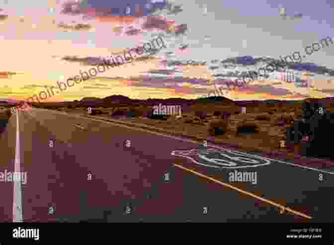A Breathtaking Sunset Over Route 66, Casting A Warm Glow On The Surroundings The Best Hits On Route 66: 100 Essential Stops On The Mother Road