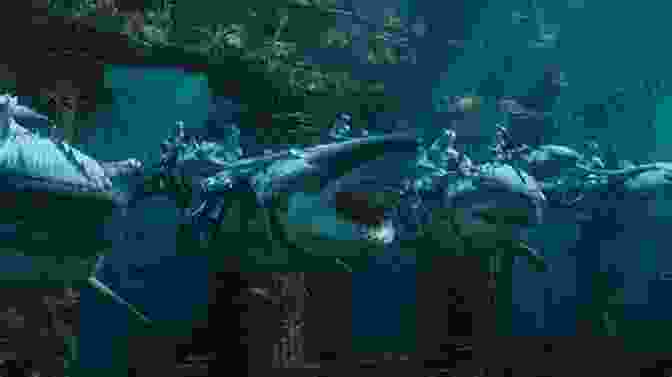 A Breathtaking Underwater Battle Scene Featuring King Shark And His Team Facing Off Against Formidable Underwater Foes Suicide Squad: King Shark (2024 ) #3