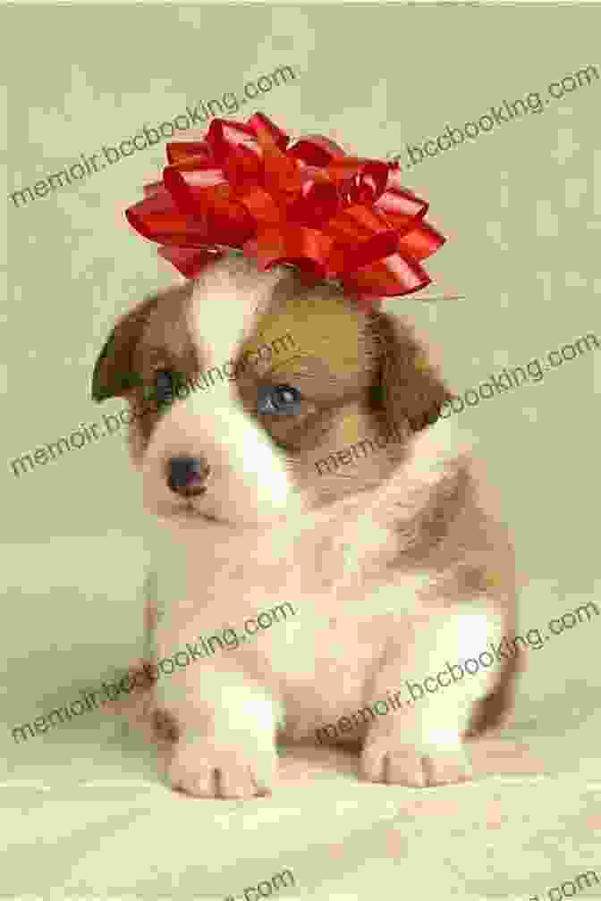 A Cute Puppy With A Red Bow On Its Head. Christmas Eve (Penny The Puppy)