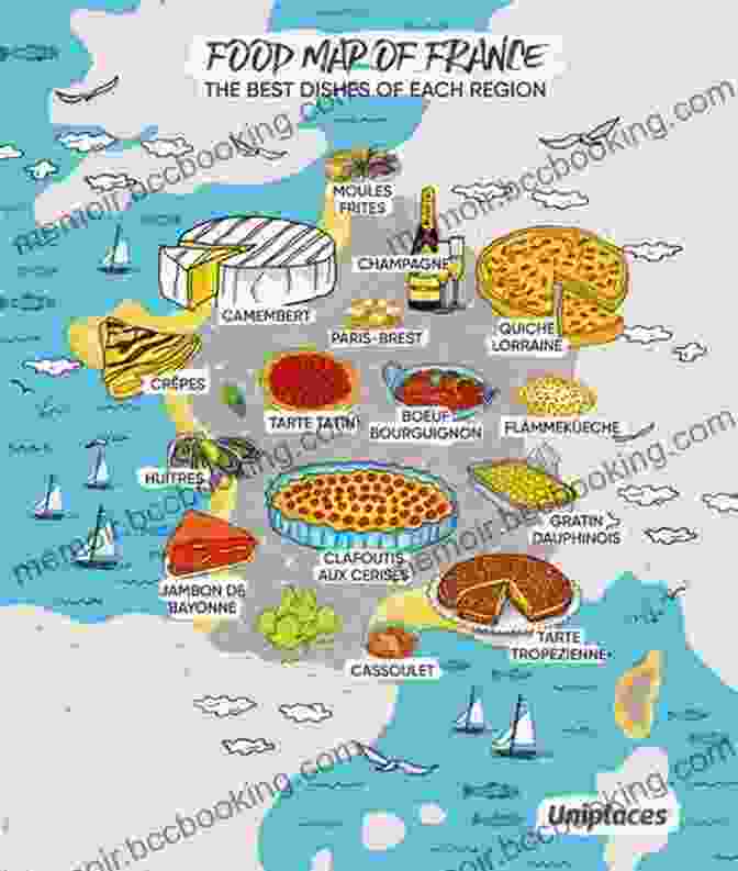 A Map Of France Highlighting Regional Culinary Specialties Mastering The Art Of French Eating: From Paris Bistros To Farmhouse Kitchens Lessons In Food And Love