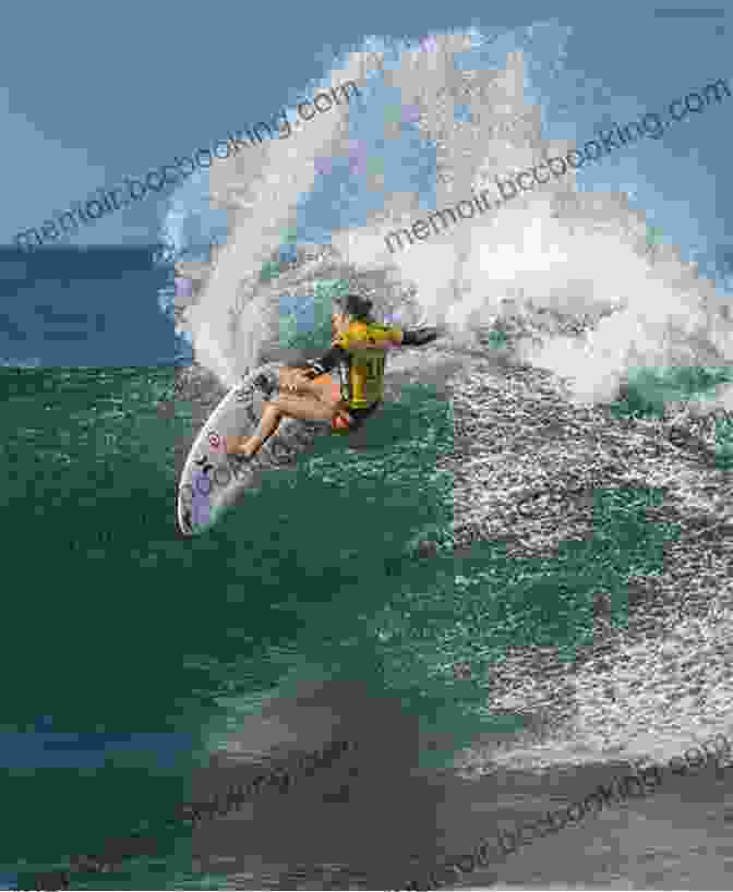 Carissa Moore Performing A Graceful Surfing Maneuver, Showcasing Her Exceptional Skills And Competitive Spirit As A Four Time World Surfing League Champion And Olympic Gold Medalist Thrill Seekers: 15 Remarkable Women In Extreme Sports (Women Of Power 1)