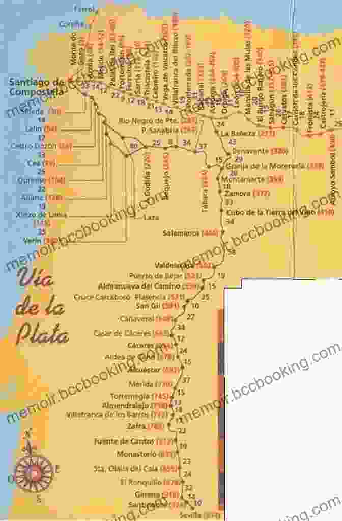 Detailed Map Of The Via De La Plata And The Camino Sanabres Walking Guide To The Via De La Plata And The Camino Sanabres Second Edition