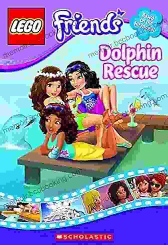 LEGO Friends Dolphin Rescue Chapter Book Cover With Mia, Andrea, And Emma On A Dolphin LEGO Friends: Dolphin Rescue (Chapter #5)