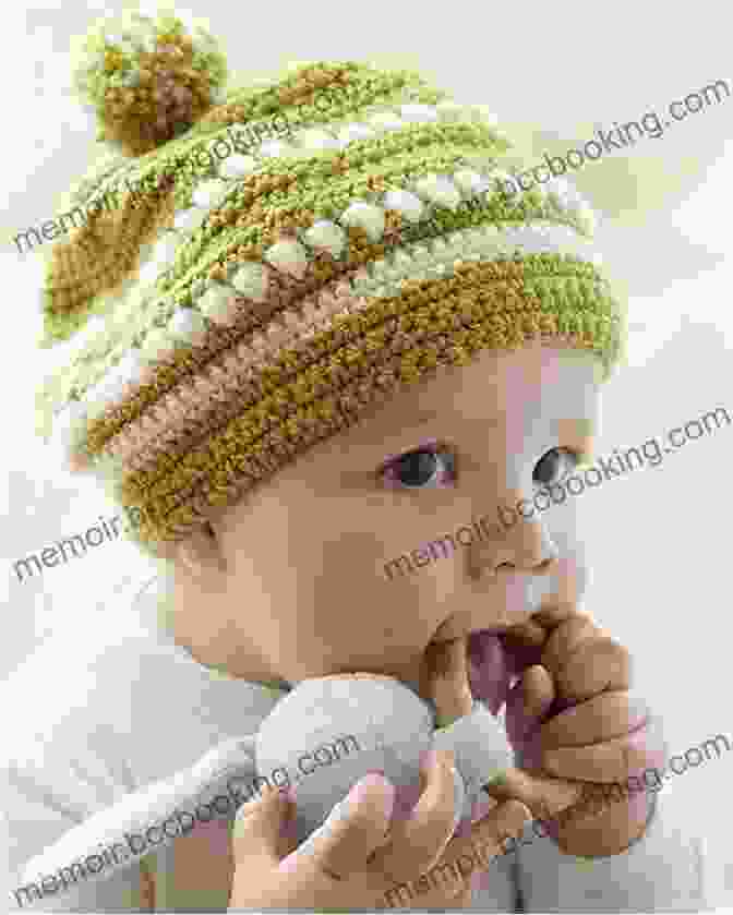 Pom Pom Adorned Baby Hat With Delicate Lace Edging Knitted In A Soft Yarn Knitting Pattern KP45 Baby Matinee Jacket Hat Trousers USA Terminology