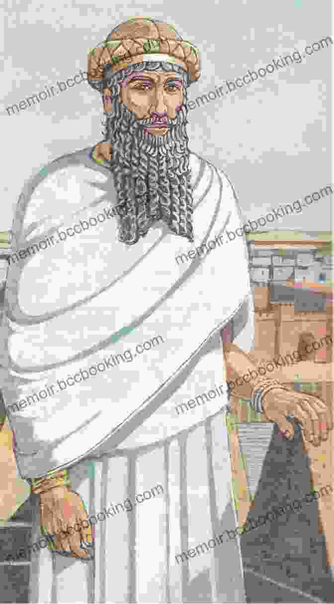 Portrait Of Great King Hammurabi, A Majestic Ruler With A Regal Bearing And Intricate Headdress Great King Hammurabi And His Code Of Law Ancient History Illustrated Children S Ancient History