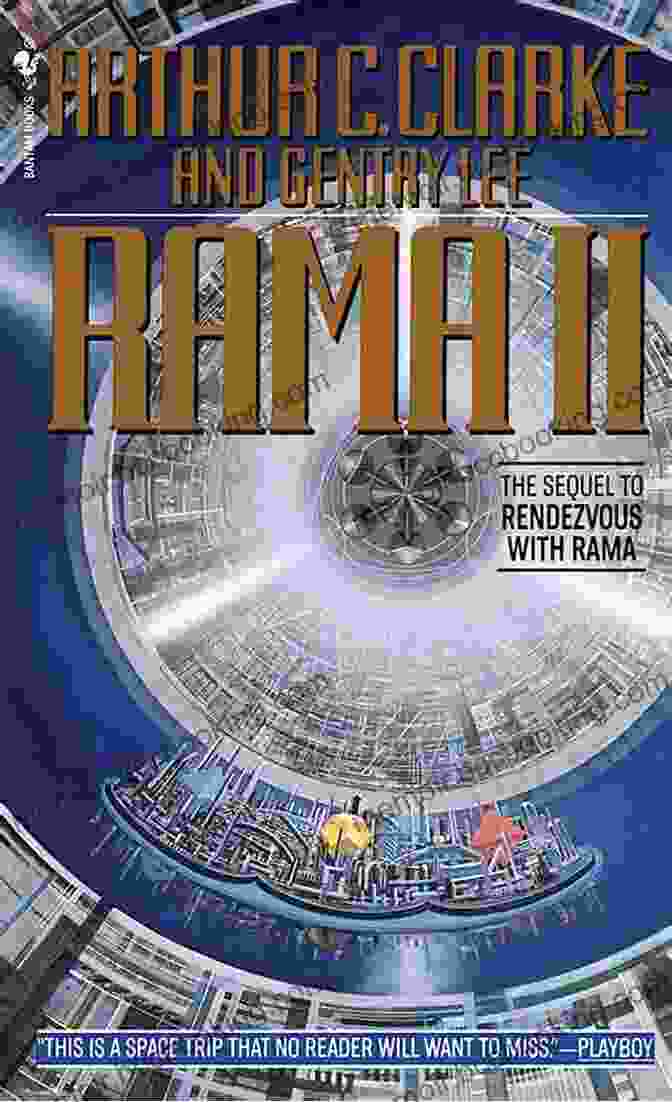 Rama II Book Cover Featuring A Sleek Spaceship Orbiting A Mysterious Black Monolith Rama II Arthur C Clarke