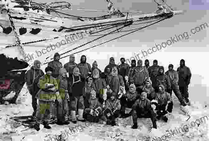 Sir Ernest Shackleton And His Crew Pose For A Photo On The Deck Of Their Ship Antartica And Back In Sixty Days